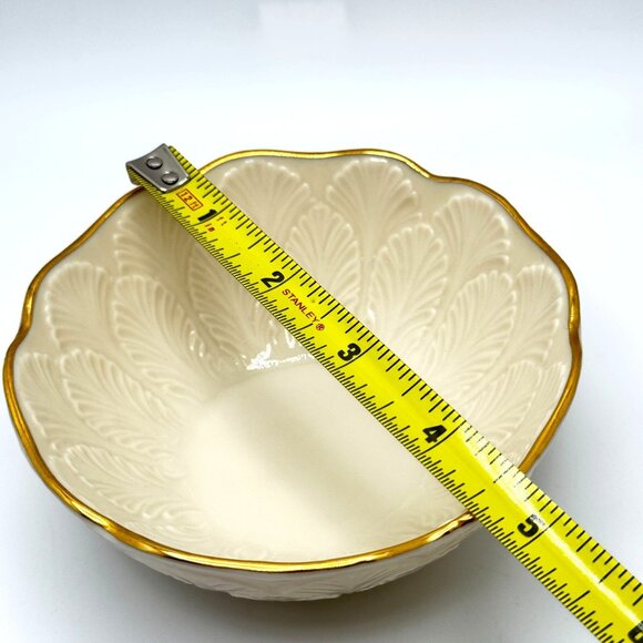 Lenox Greenfield Collection Bon Bon Bowl Gold Trim 4.5" Cream Discontinued - Picture 2 of 6